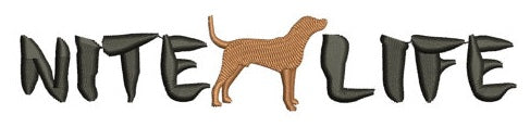 Nite Life Hunting Dog Machine Embroidery Digitized Design Filled Pattern - Instant Download Digitized Pattern -4x4 , 5x7, and 6x10 hoops