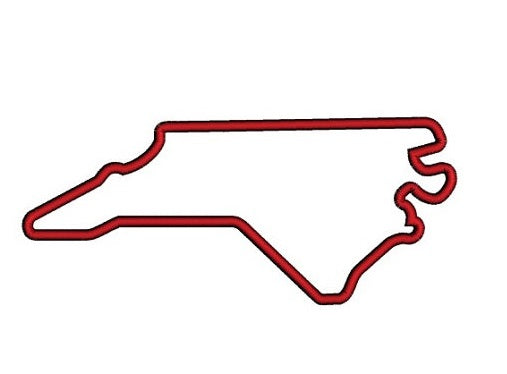 North Carolina Appliqué Machine Embroidery Digitized State Design Pattern