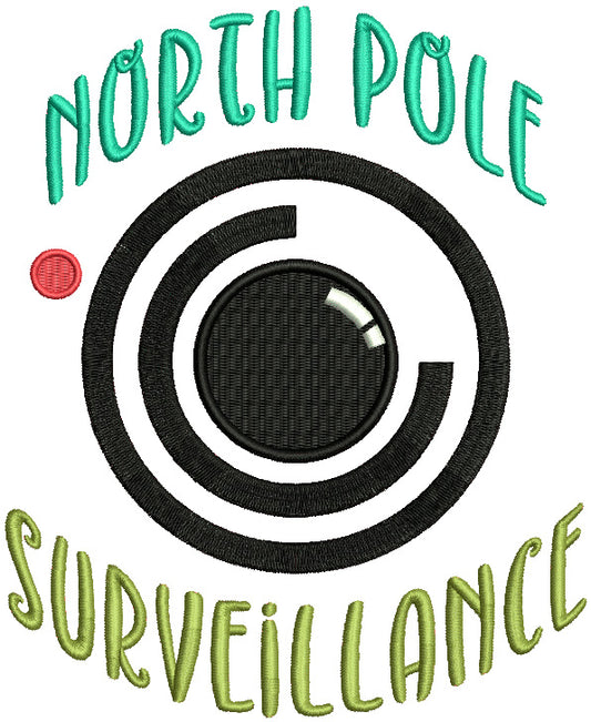 North Pole Surveillance Filled Christmas Machine Embroidery Design Digitized Pattern