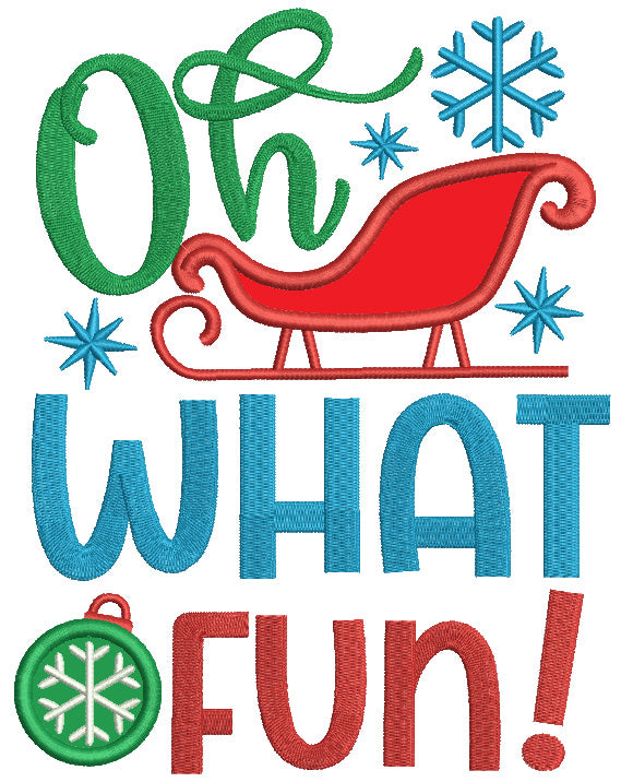 Oh What a Fun Christmas Applique Machine Embroidery Design Digitized Pattern
