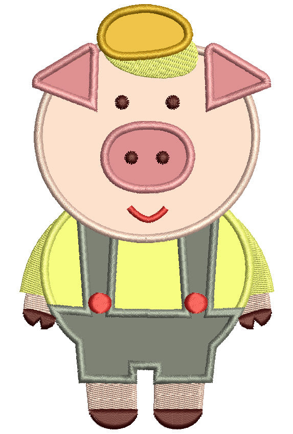 One Little Pig Applique Machine Embroidery Digitized Design Pattern