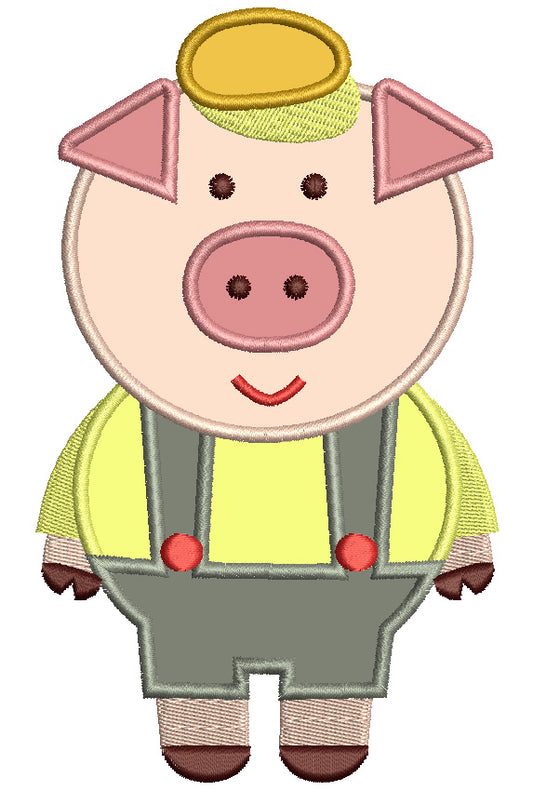 One Little Pig Applique Machine Embroidery Digitized Design Pattern