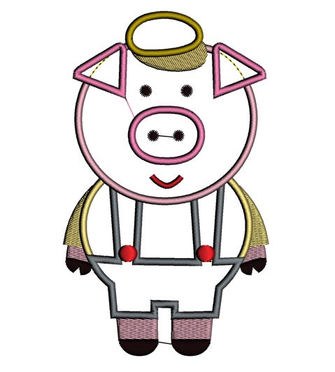 One Little Pig Applique Machine Embroidery Digitized Design Pattern