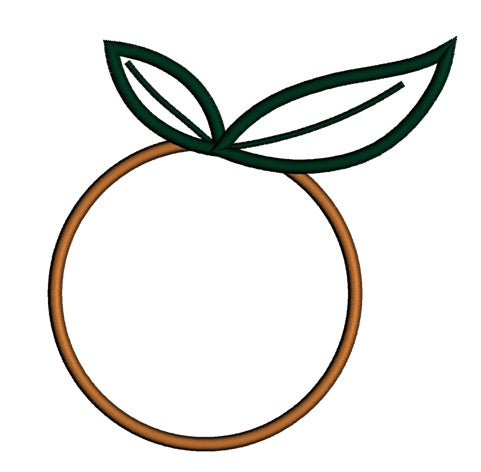 Orange Applique Machine Embroidery Fruit Digitized Design Pattern