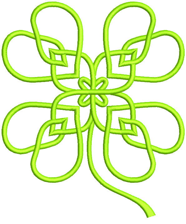 Ornamental Shamrock St Patrick's Filled Machine Embroidery Design Digitized Pattern