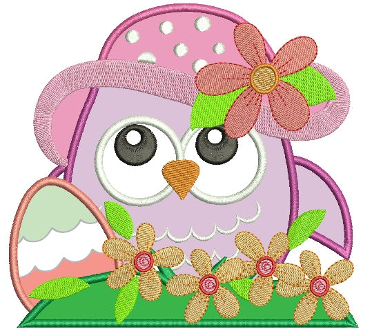 Owl with a Large Hat Applique Machine Embroidery Digitized Design Pattern