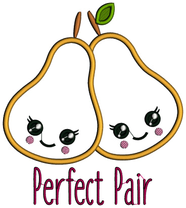 Perfect Pair Valentine's Day Applique Machine Embroidery Design Digitized Pattern