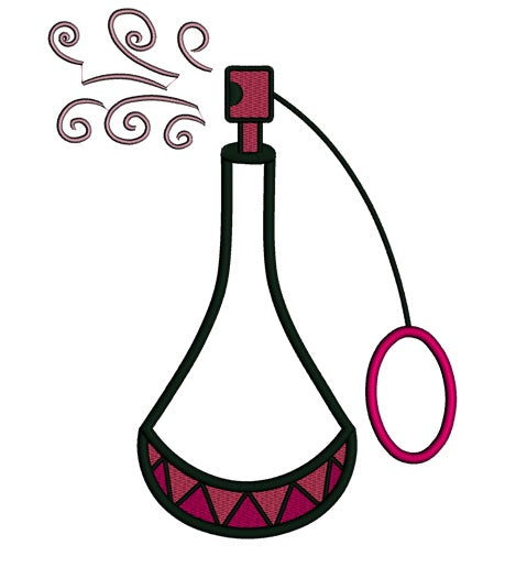 Perfume Bottle Applique Machine Embroidery Digitized Design Pattern