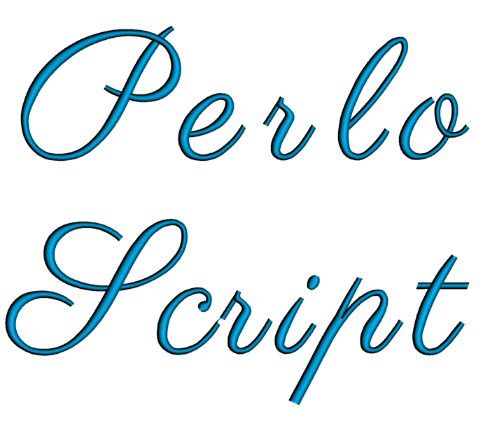Perlo Font Machine Embroidery Script Upper and Lower Case 1 2 3 inches