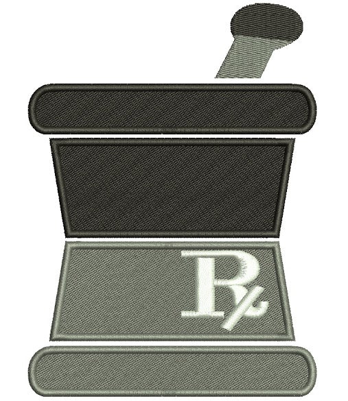 Pharmacology cup for mixing pills Filled Machine Embroidery Digitized Design Pattern