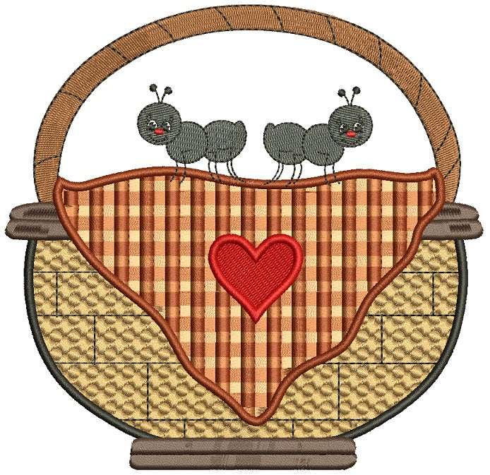 Picnic Basket Filled Machine Embroidery Design Digitized Pattern
