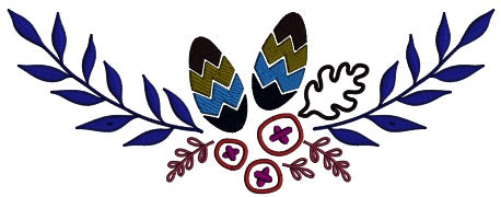 Pine Cones And Branches Arrangement Fall Applique Machine Embroidery Design Digitized Pattern