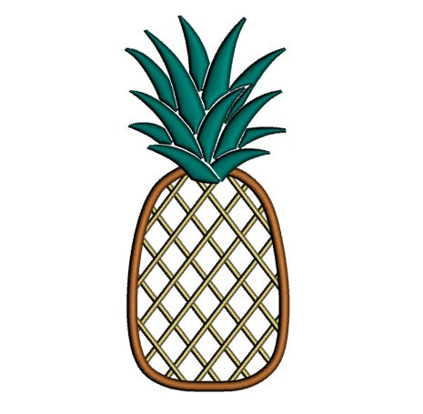 Pineapple Applique Machine Embroidery Fruit Digitized Design Pattern