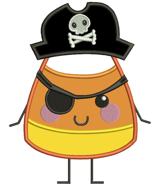 Pirate Candy Corn Halloween Applique Machine Embroidery Digitized Design Pattern