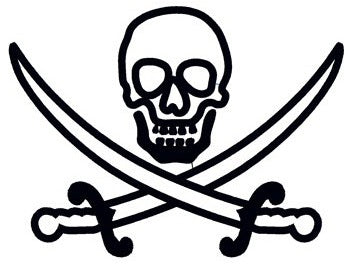 Pirate Skull and Swords Applique Digitized Machine Embroidery Design Pattern - Instant Download