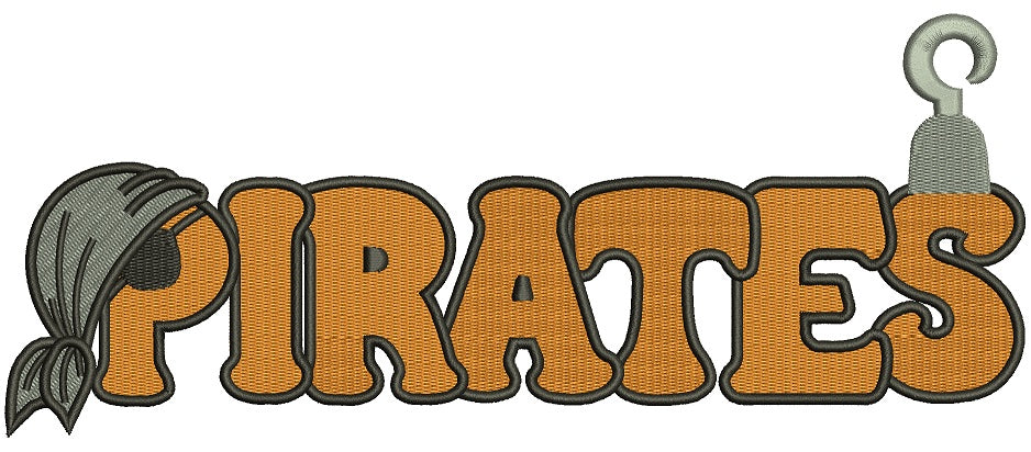 Pirates Big Font Filled Machine Embroidery Digitized Design Pattern