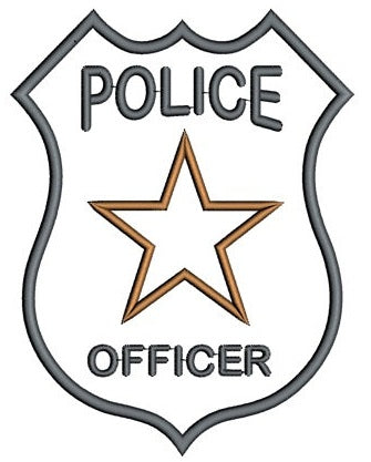 Police Badge Applique Machine Embroidery Digitized Design Pattern - Instant Download- 4x4 , 5x7, 6x10