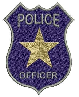 Police Embroidery Badge Machine Digitized Design Filled Pattern - Instant Download- 4x4 , 5x7, 6x10