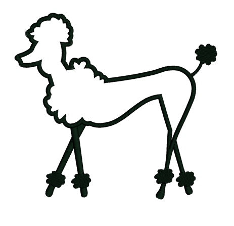 Poodle Dog Applique Machine Embroidery Digitized Design Pattern