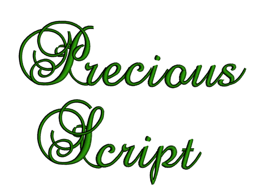 Precious Font Machine Embroidery Script Upper and Lower Case 1 2 3 inches