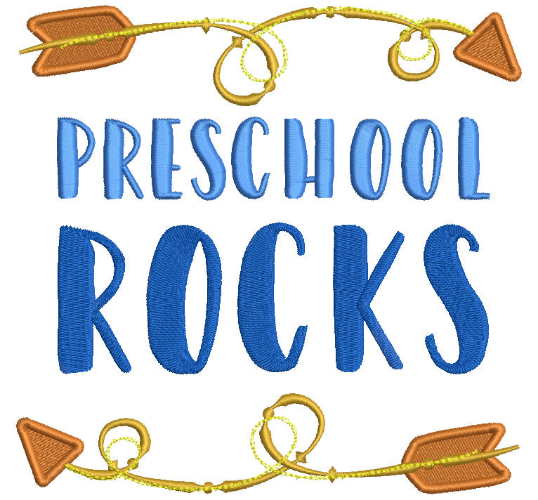 Preschool Rocks Filled Machine Embroidery Digitized Design Pattern