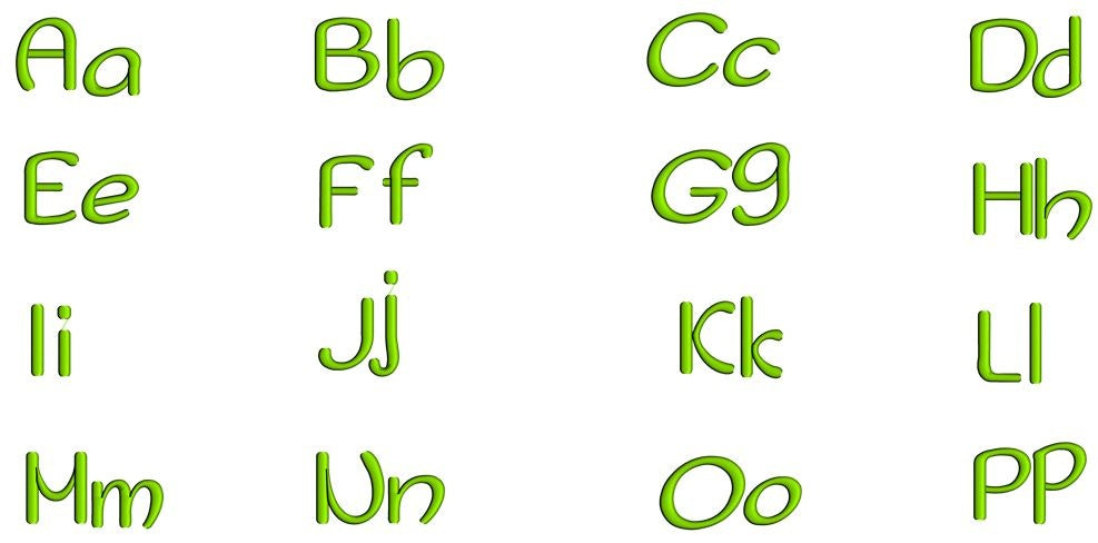 Press Font Machine Embroidery Script Upper and Lower Case 1 2 3 inches