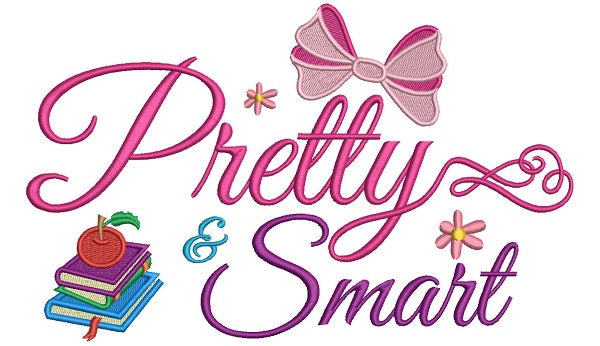 Pretty Smart School Filled Machine Embroidery Design Digitized Pattern