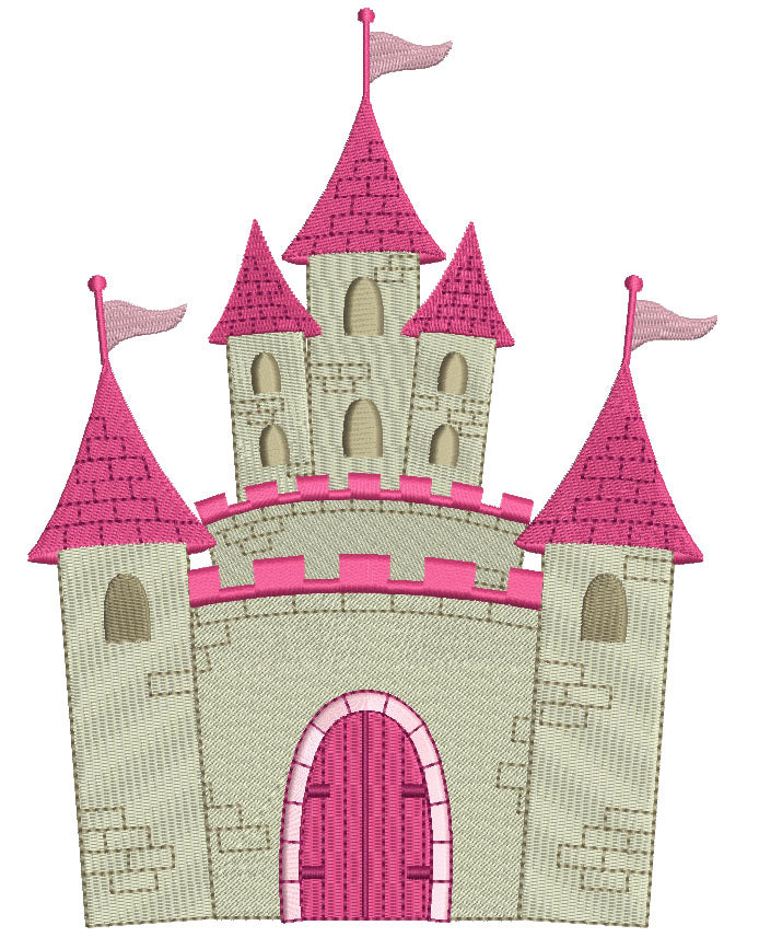 Princess Palace Filled Machine Embroidery Digitized Design Pattern