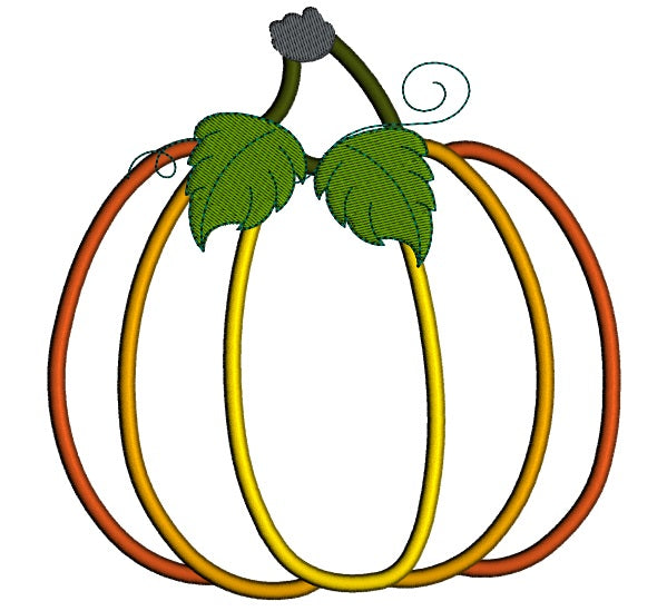 Pumpkin Halloween or Applique Machine Embroidery Design Digitized Pattern