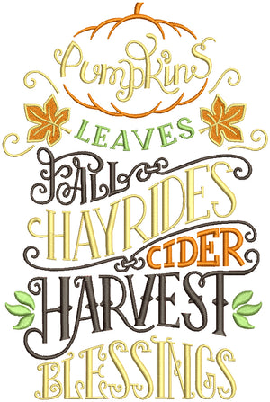 Fall Pumpkin Embroidery Designs