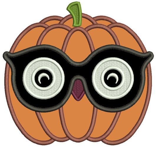 Pumpkin Owl Halloween Applique Machine Embroidery Design Digitized Pattern