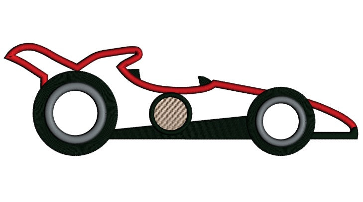 Race Car Monogram Applique Machine Embroidery Design Digitized Pattern