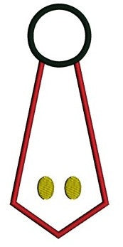 Read and Black Tie Applique Machine Embroidery Digitized Design Pattern - Instant Download- 4x4 , 5x7, 6x10