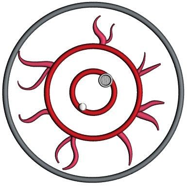 Red Eye Applique Machine Embroidery Digitized Design Pattern
