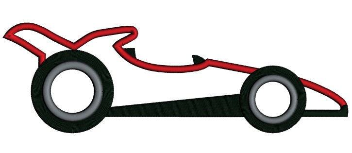 Red Racing Car Applique Machine Embroidery Design Digitized Pattern
