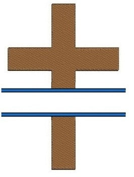 Religious Split Cross Christian, Catholic Machine Embroidery Digitized Design Filled Pattern - Instant Download - 4x4 , 5x7, 6x10