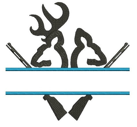 Rifle Buck and Doe Hunting Split Applique machine embroidery digitized design pattern - Instant Download -4x4 , 5x7, and 6x10 hoops