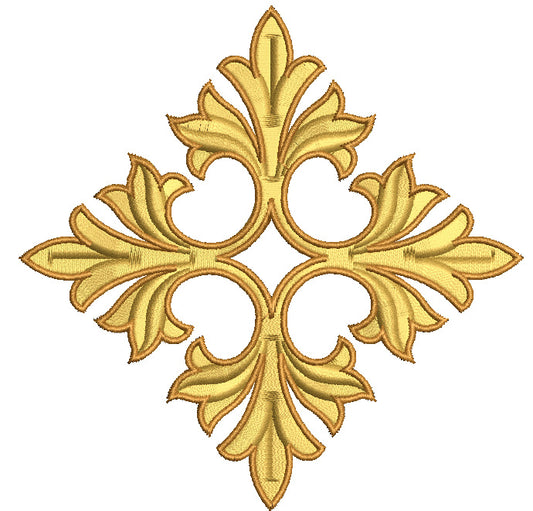 Rustic Cross Religious Filled Machine Embroidery Design Digitized Pattern