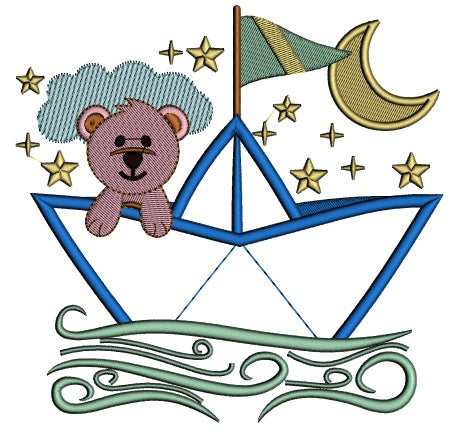 Sailor Teddy Bear Applique Machine Embroidery Design Digitized Pattern