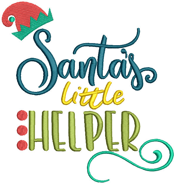 Santa's Little Helper Filled Christmas Machine Embroidery Design Digitized Pattern