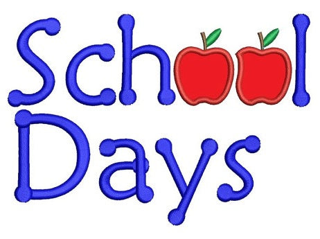 School Days Teacher and Student Applique Machine Embroidery Digitized Design Pattern -Instant Download- 4x4,5x7,6x10