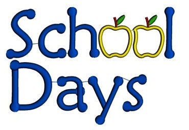 School Days Teacher and Student Applique Machine Embroidery Digitized Design Pattern -Instant Download- 4x4,5x7,6x10