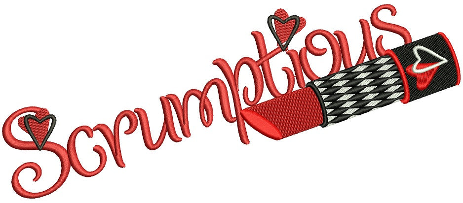 Scrumptious Lipstick Filled Machine Embroidery Design Digitized Pattern