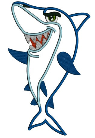 Shark Applique Machine Embroidery Digitized Design Pattern