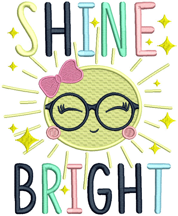 Shine Bright Sun Filled Machine Embroidery Design Digitized Pattern