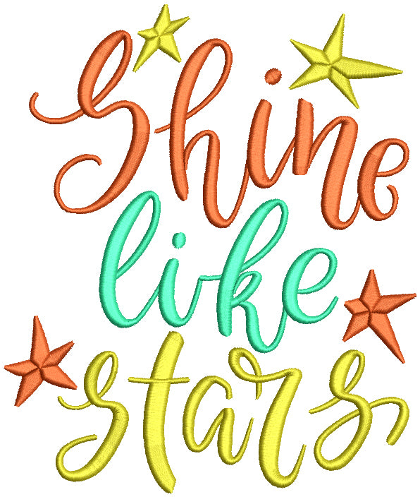 Shine Like Stars Filled Machine Embroidery Design Digitized Pattern