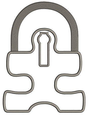 Silver Padlock Applique Machine Embroidery Design Digitized Pattern