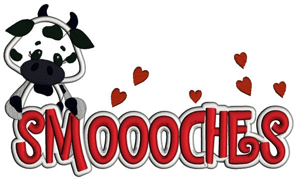 Smoooches Cow On the Left Applique Machine Embroidery Design Digitized Pattern