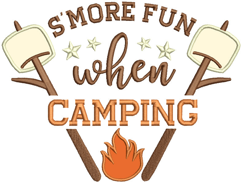 Smore Fun When Camping Applique Machine Embroidery Design Digitized Pattern