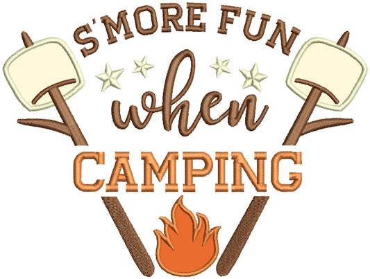 Smore Fun When Camping Applique Machine Embroidery Design Digitized Pattern